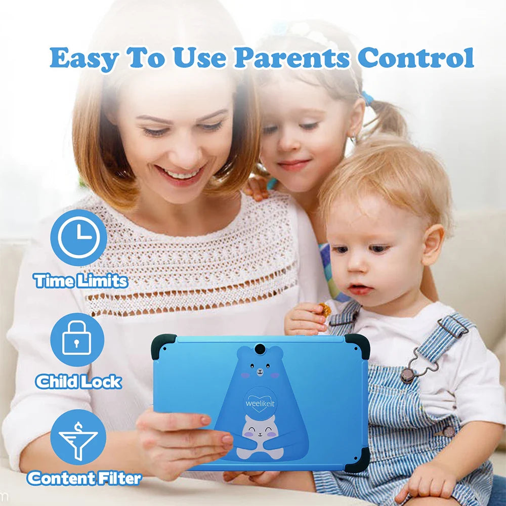 weelikeit 8 Inch Kids Tablet for Child Android 11 1280x800 IPS Children Study Tablet 2GB 32GB Quad Core 4500mAh Wifi with Stand Lootquake LLC