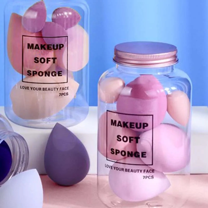 7PCS Canned Cosmetic Sponge Set Dry And Wet Liquid Foundation Powder Puff Professional Cosmetic Tools Make-up Artist Lootquake LLC