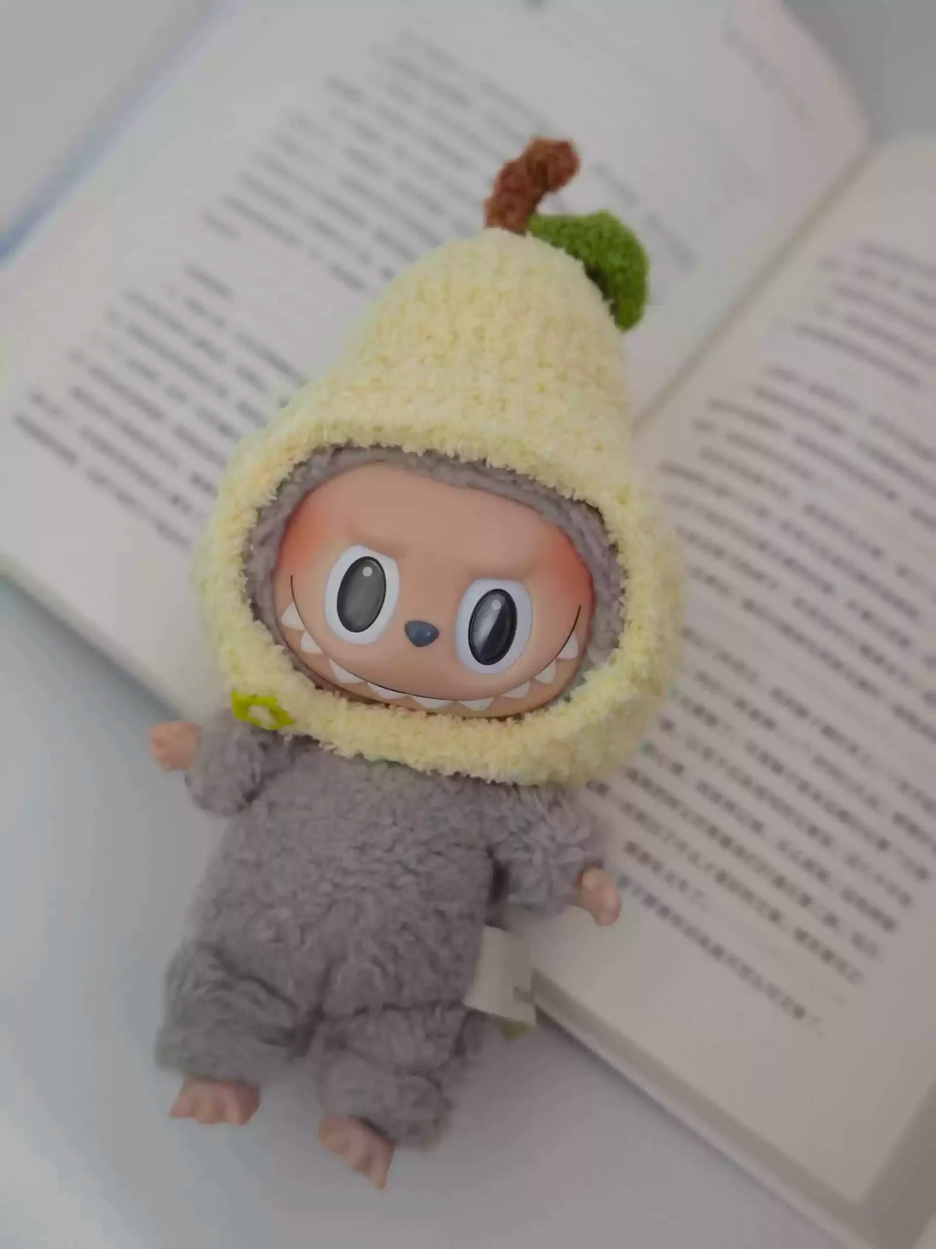 Labubu doll pendant, rubber doll clothes, rabubu v2v1 sitting party head cover hat heartbeat macaron 17cm 15CM Lootquake LLC