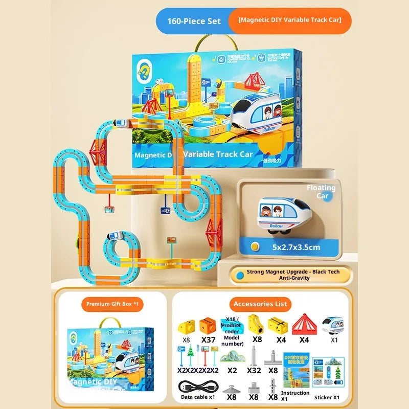 New Children'S Educational Electric Magnetic High-Speed Train Magic Track Cube Diy Magnetic Assembly Toy For Boys And Girls Pi-Mart