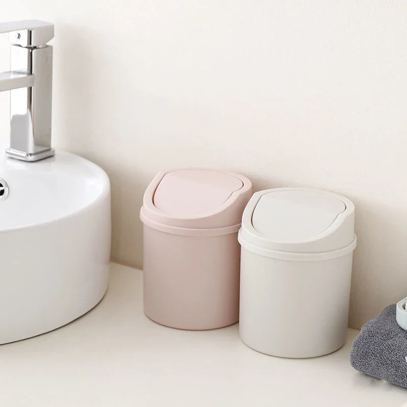 Universal Waste Bin With Lid Desktop Office Organizer Storage Home Garbage Basket Container Table Trash Bin Small Trash Can Lootquake LLC