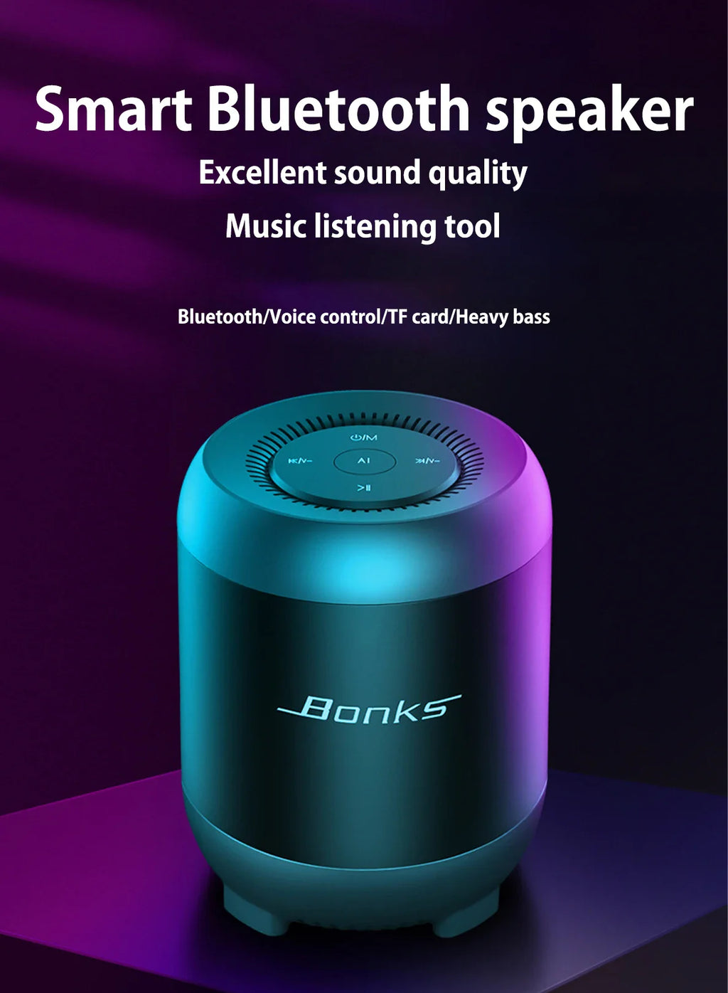 Wireless Bluetooth Speaker AI Intelligent Artificial Voice Control Insert Card Small Audio Mobile Phone Computer Desktop Lootquake LLC
