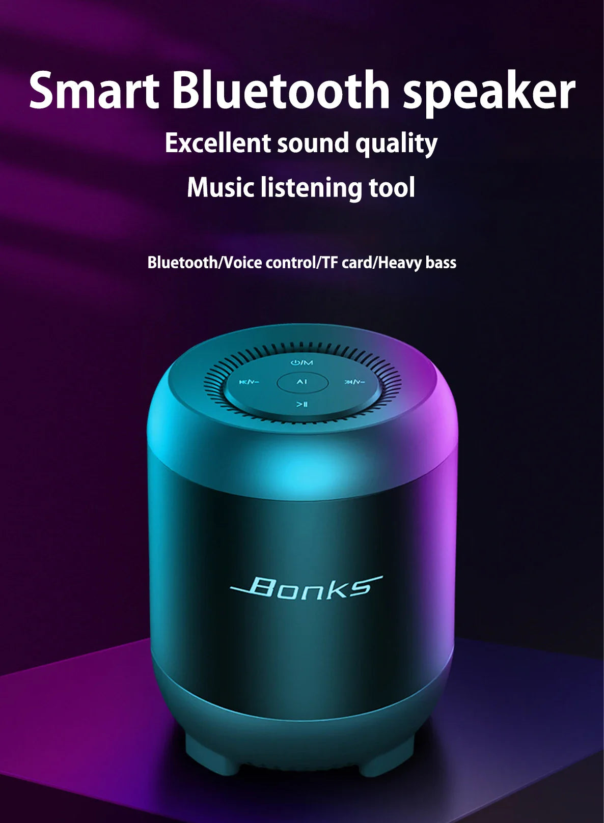Wireless Bluetooth Speaker AI Intelligent Artificial Voice Control Insert Card Small Audio Mobile Phone Computer Desktop Lootquake LLC