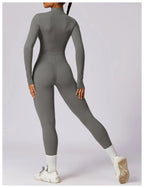 Yoga Jumpsuit Long Sleeved Zipper Rompers THRIXINE