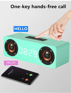 Wooden Bluetooth Speaker Portable Wireless Subwoofer Clock Soundbox Home Computer Echo Wall Soundbar HiFi Stereo TF AUX U Disk Lootquake LLC