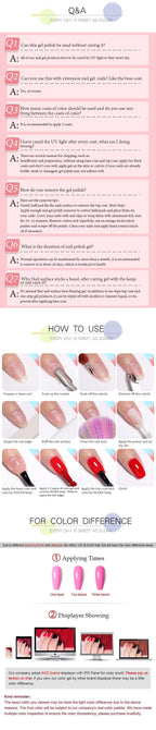 URSUGAR 7.5ml Solid Color Gel Polsih Classic Matte Glossy DIY Nail Art Trendy Reflective Glitter Nail Gel UV LED Soak Off Lootquake LLC