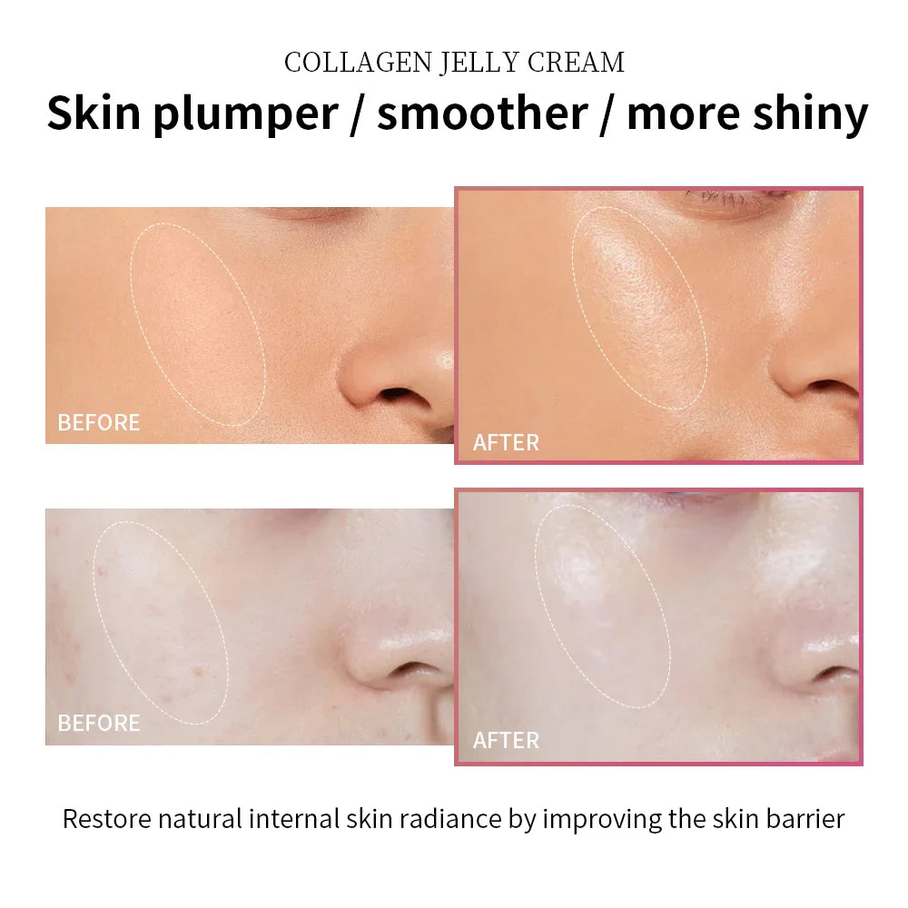 Collagen Jelly Cream Improving Skin Elasticity Tightening Soothing Moisturizing Anti-Aging Firmness Hydration Skincare Face Gel Lootquake LLC