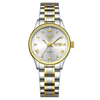 Women's Black Stainless Steel Diamond Dial Quartz Watch