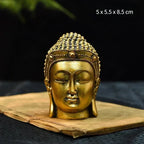 Retro Zen Buddha Statue Meditation Tathagata Monks Tibetan Buddhism Head Sculpture Home Living Room Resin Crafts Ornament