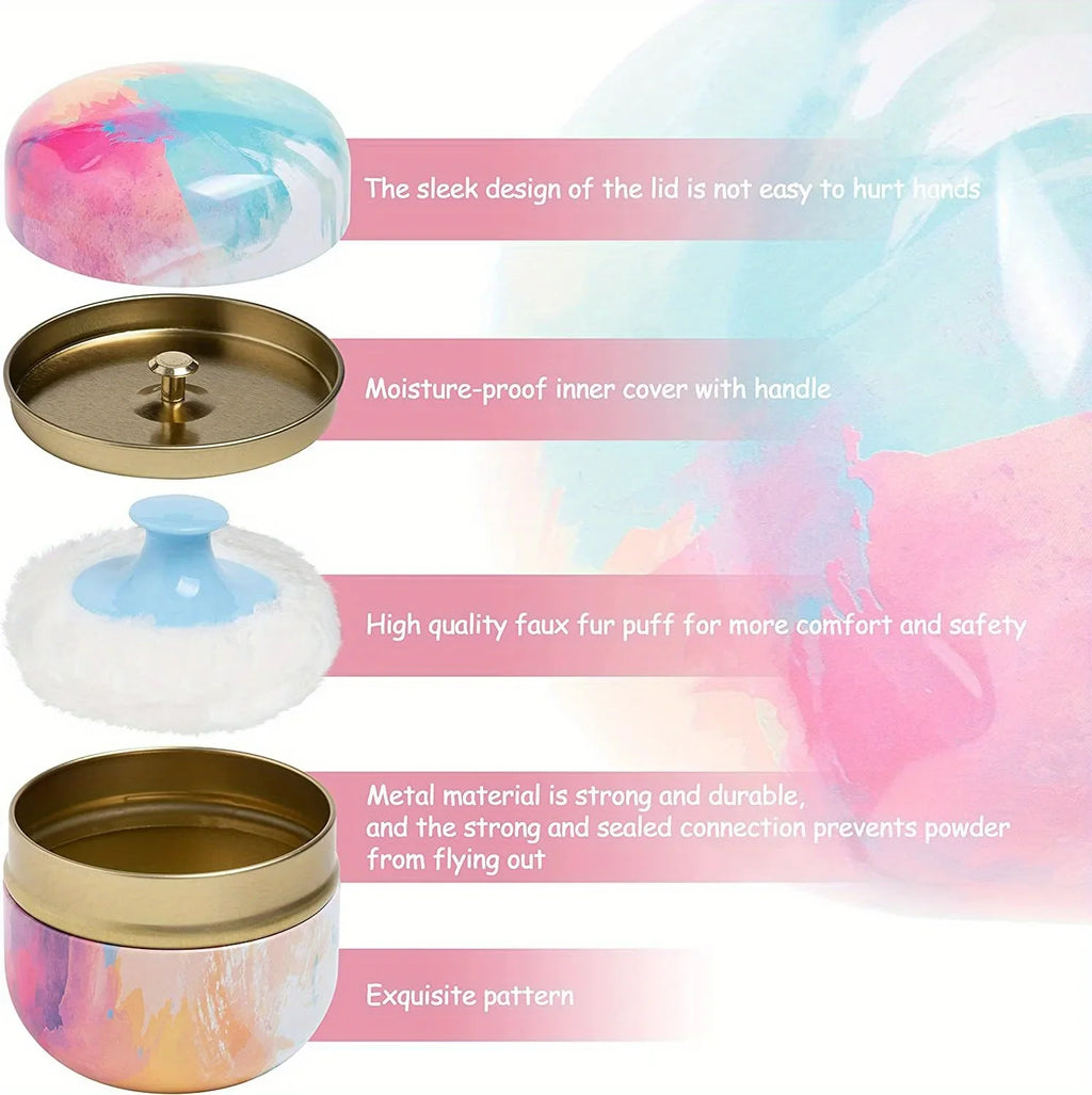 Powder Puff and Powder Container for Body Dusting Powder Case with Puff fo Women Loose Powder Containers with Puff for Travel Lootquake LLC
