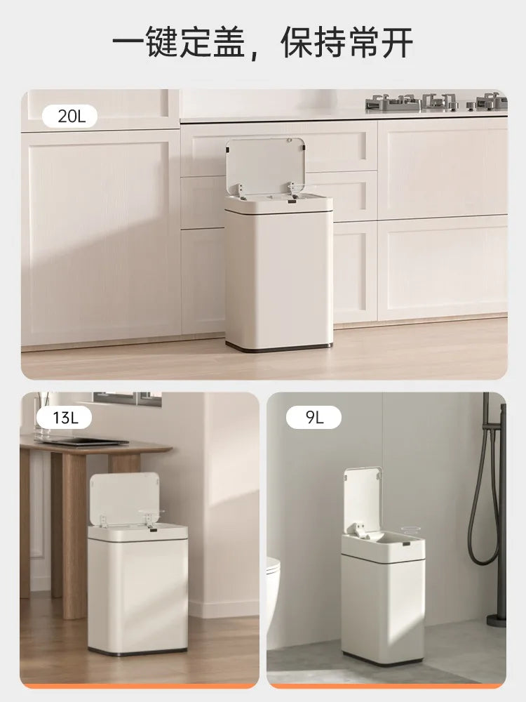 Trash Can Kitchen Sensor Recycle Bin Trash Can 20 Liters High Foot Wastebasket with Lid Dustbin Automatic Sensor Smart Trash Bin