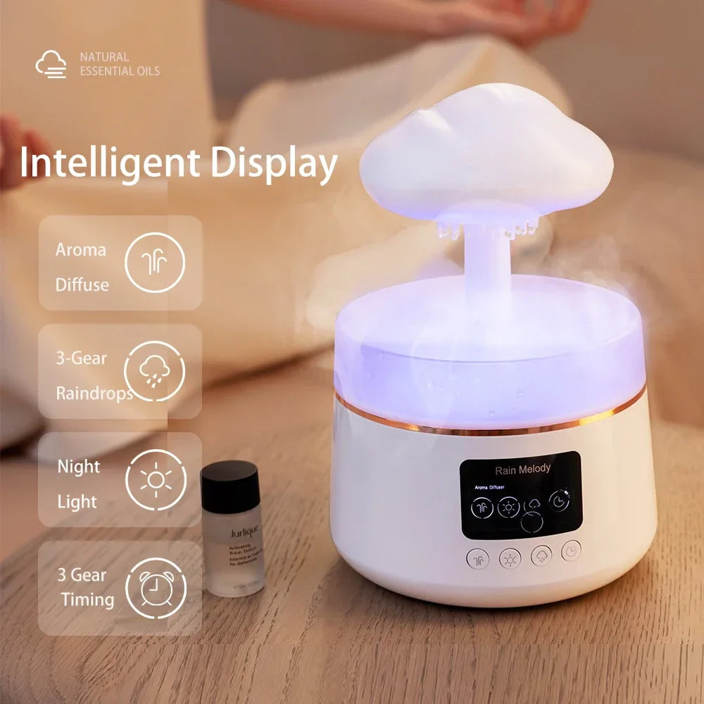 300ml 5W USB Air Diffuser Bluetooth Rain Cloud Humidifier Design Mushroom Lamp Colorful NightLight Ultrasonic Aroma Diffuser