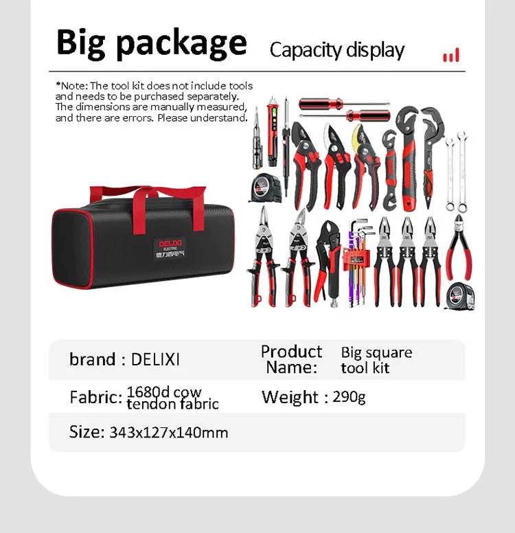 DELIXI ELECTRIC Tool Bag Oxford Cloth Portable Storage Bag, Professional Electrician and Carpenter Repair, Home Storage, HandBag Lootquake LLC