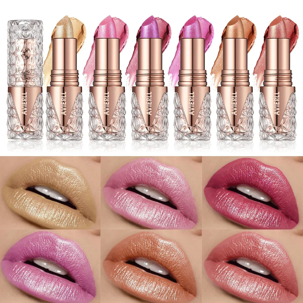 Fine Glitter lipstick, Quicksand Gold Lipstick, Moisturizing Silky Mermaid Girl Pink, Long-Lasting Waterproof Grapefruit Orange Lootquake LLC