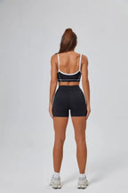 FlareLift Yoga Set: High-Waist Pants & Backless Bra THRIXINE