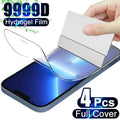 4PCS Film For iPhone 13 12 11 14 Pro Max Full Cover Screen Protector For iPhone X XR XS Max 6 7 8 14 Plus SE Not Glass Anti-Scratch Shockproof Protection Screen Cover Shield Stevvex