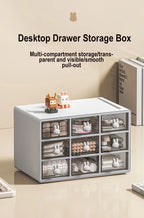 Desktop Storage Box Transparent Drawer Home Storage Box Stationery Box Office Files Stationery Organizer Cosmetics Drawer Box