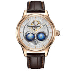 SEAKOSS Male Dual Earth Rotating Mechanical Men's Watch Automatic Movement Waterproof Clock Pilots 1963 Flywheel Wristwatches