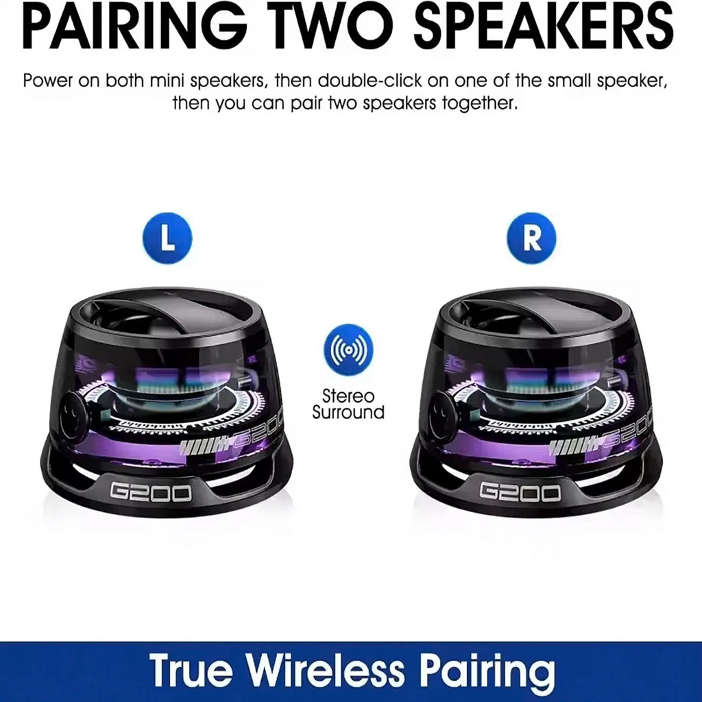 2025 New Portable Mini Bluetooth Speaker G200 RGB Lighting Magnetic Speaker BT5.3 Mini Sound Box 7 Hours Playback Phone Holder Lootquake LLC