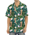 3D Printed Black And White Giraffe Pattern Hawaii Shirts Mens Short Sleeve Big Size Beach Shirts Funny Giraffe Party Blouse Tops
