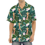 3D Printed Black And White Giraffe Pattern Hawaii Shirts Mens Short Sleeve Big Size Beach Shirts Funny Giraffe Party Blouse Tops