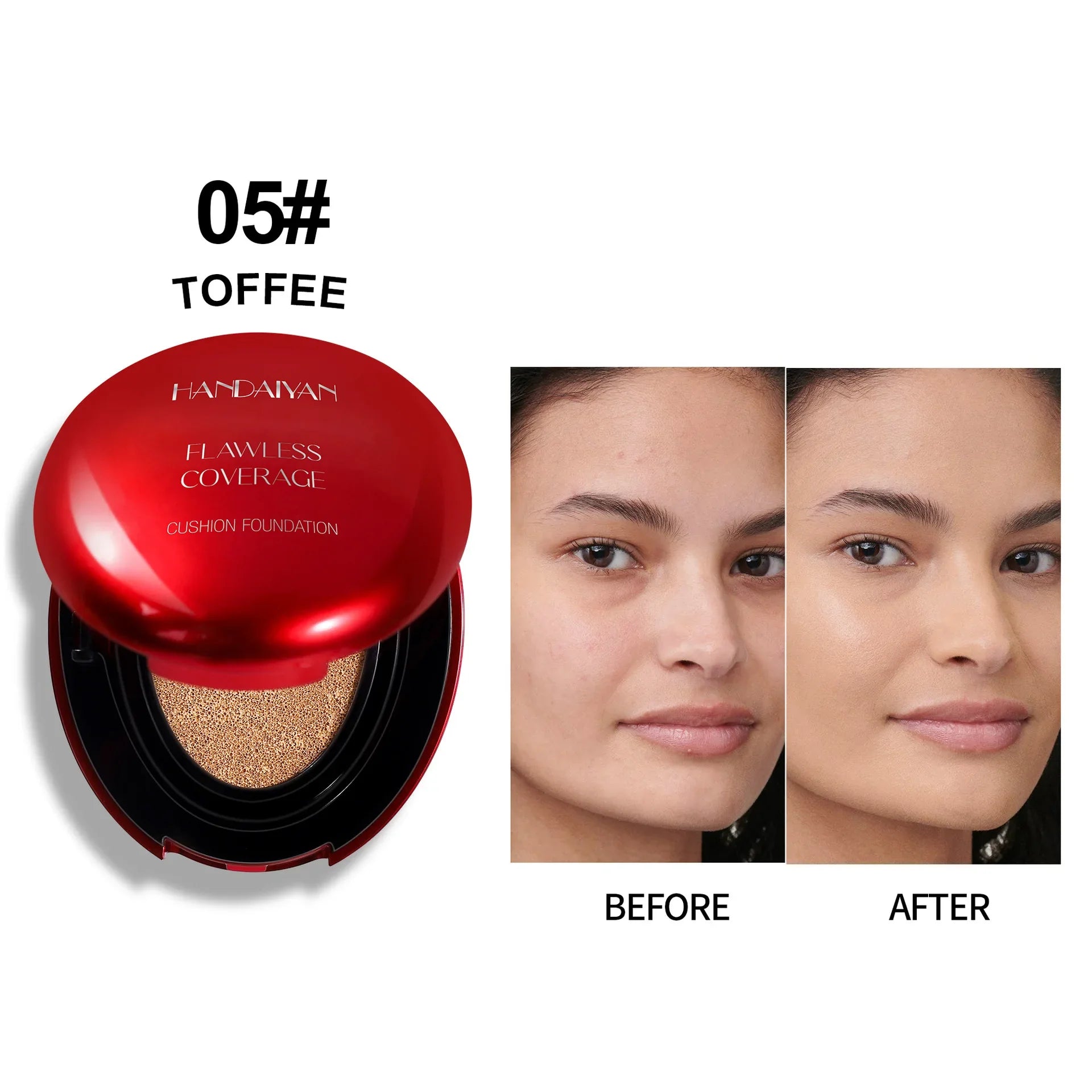 Red Shell Air Cushion Foundation Concealer Long Lasting Non-Stick Foundation