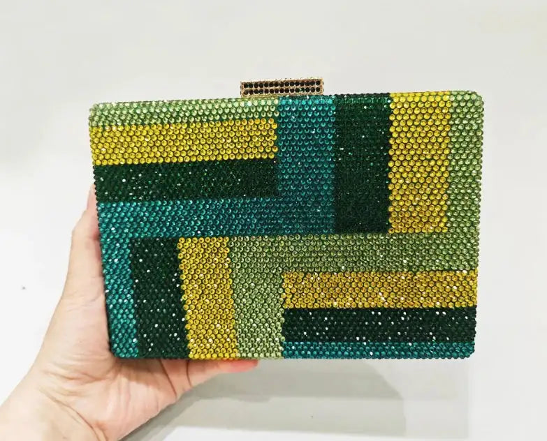 XIYUAN 2025 Women's Wallet Gem Dinner Clutch Purses Wedding Party Christmas Gift Evening Purse Bag Glass Rhinestone Evening Bags