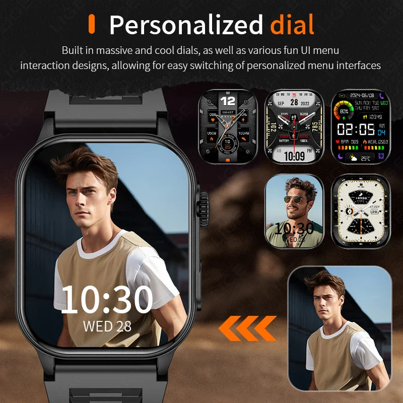 LIGE FlashSmart: 2 HD, AI, Sports & Health Tracker THRIXINE