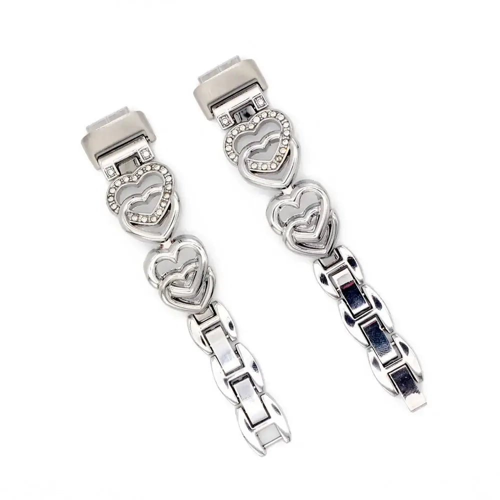 Fitbit Inspire 3 Steel Heart Design Band – Elegant Stainless Steel Strap - SJB-DIAMOND ELITES