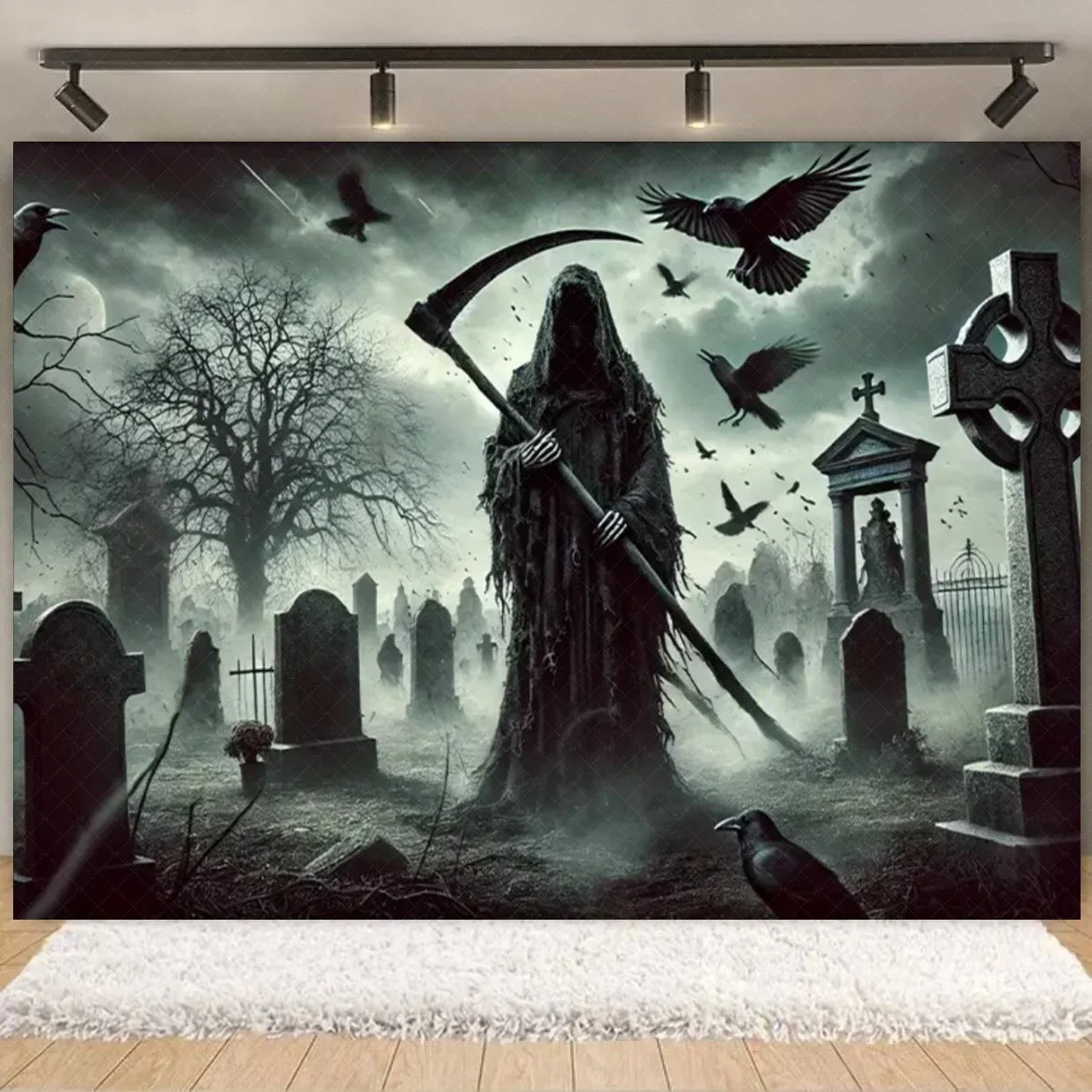 Halloween Decorations  Vintage Castle Wall Backdrop Photography Photos Stone Arched Door And Windows Design Studio Party Decor Lootquake LLC