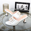 Women's slippers in summer 2024 wear sandals with thin heels high heels buckle is simple elegant black Women shoes Lootquake LLC