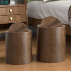 Large Wooden Trash Can for Office Living Room Bathroom Home Kitchen Vintage Retro Waste Bin