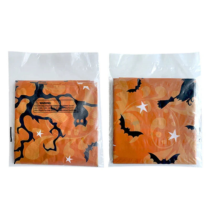 Halloween Decoration Tablecloth Pumpkin Spider Web Plastic Folding Setsholidayparty Hometableclothsuppliesbackdroparrangement Lootquake LLC