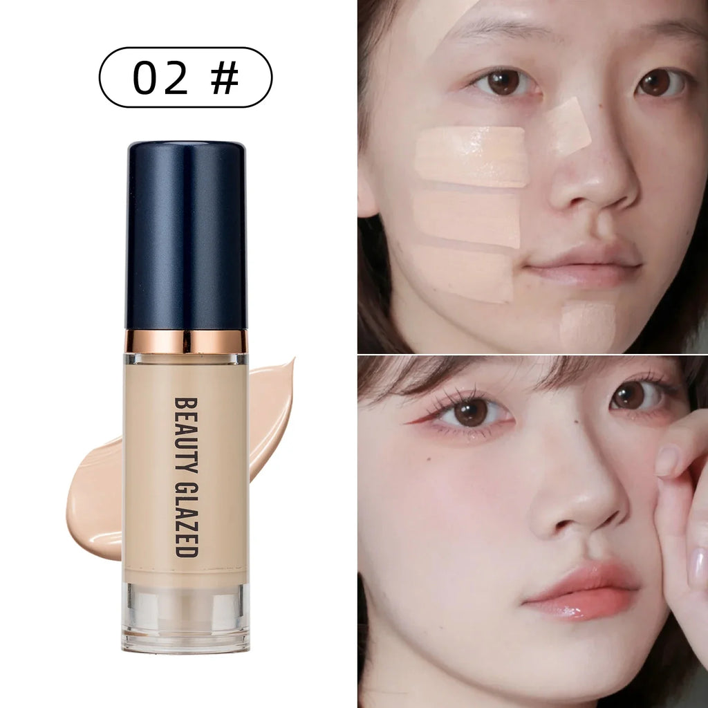 BEAUTY GLAZED 6 Color Liquid Foundation,Full Coverage, Long-Lasting, Waterproof, Natural Effect,Hydrating Lootquake LLC