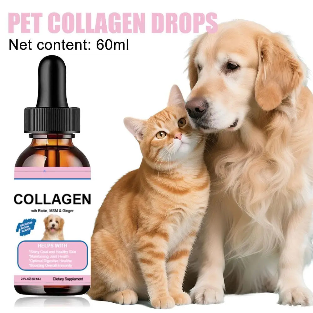 Pet Collagen Drops For Dogs And Cats Healthy Nutritional Supplement Protect Coat Enhance Body Condition Pet Nutritional Solution Lootquake LLC