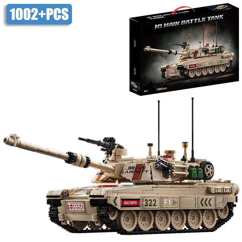Military WW2 MOC Leopard 2A7 Army Main Battle Tank Soldiers Building Blocks Bricks M1 T90M Tank Set For Children Boys Gifts Lootquake LLC