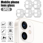 5Pcs Full Cover Protective Glass for Iphone 11 12 13 Pro XS Max Camera Protector for Iphone X 11pro Max 12 13 Mini 14 Pro Max Back Camera Protector Case Friendly Easy Installation Camera Lens Protector Stevvex