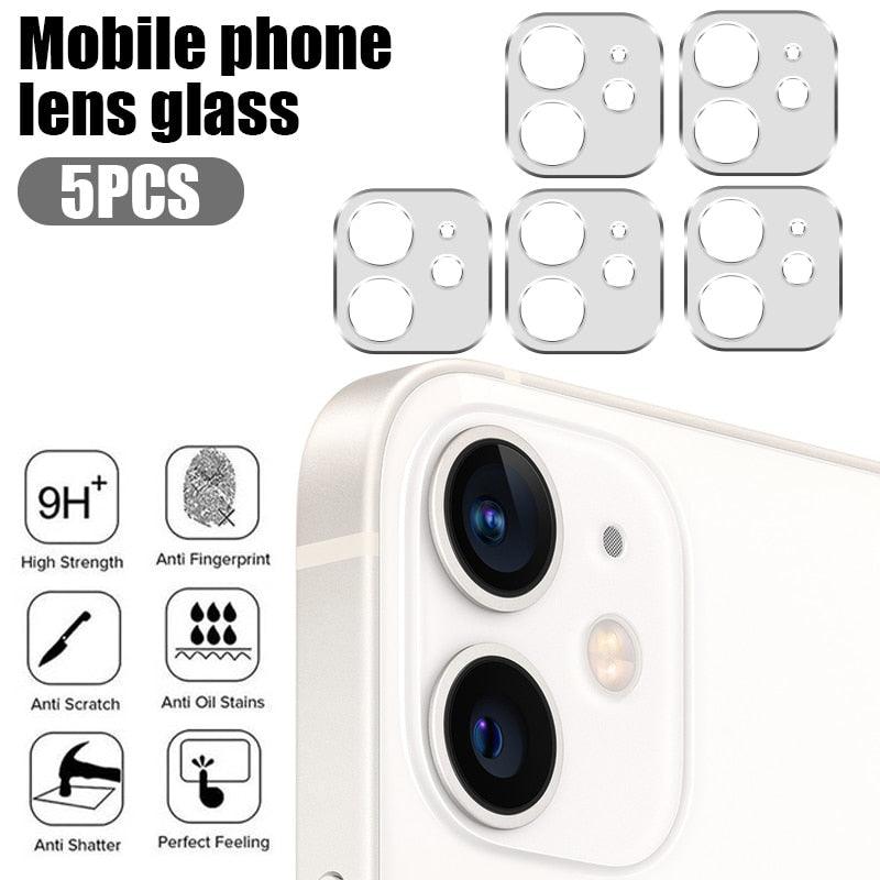 5Pcs Full Cover Protective Glass for Iphone 11 12 13 Pro XS Max Camera Protector for Iphone X 11pro Max 12 13 Mini 14 Pro Max Back Camera Protector Case Friendly Easy Installation Camera Lens Protector Stevvex