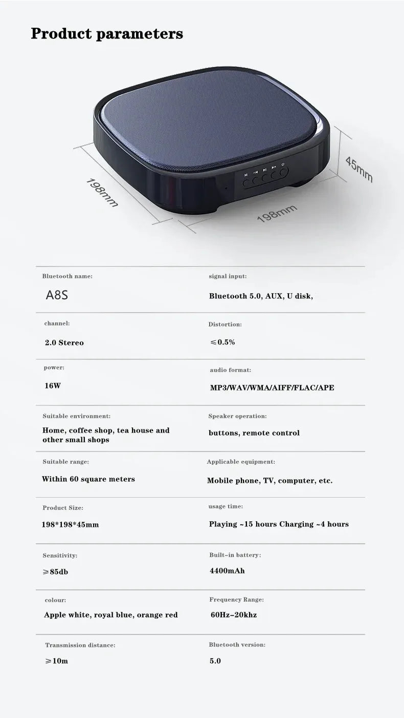 Shop Wall-mounted Bluetooth Speaker TWS Interconnection Built-in 4400 MAh Battery Boom Box Wireless 3D Surround Stereo Subwoofer Lootquake LLC