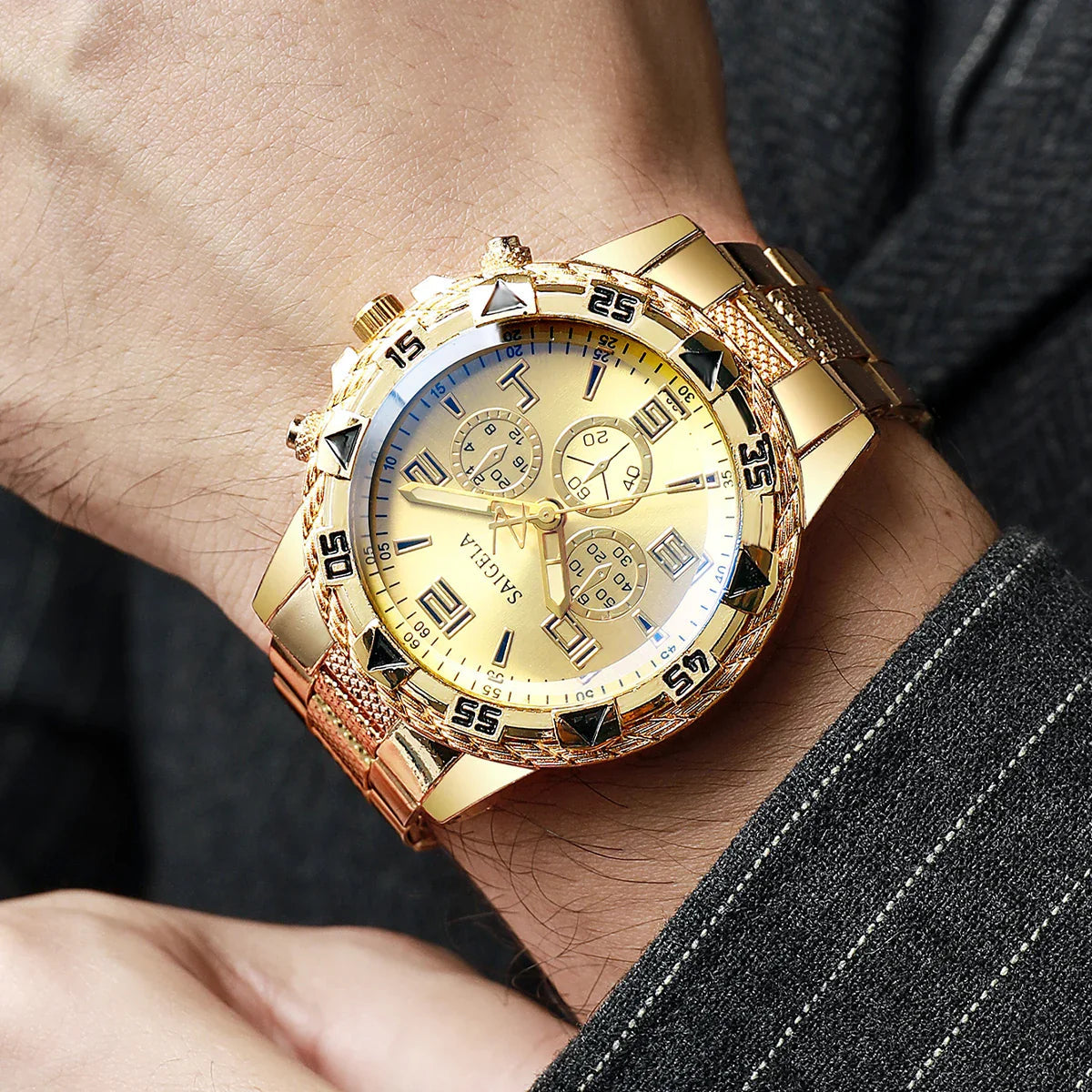 Men Business Watches Fashion Stainless Steel Band Male's Quartz Watch Lootquake LLC