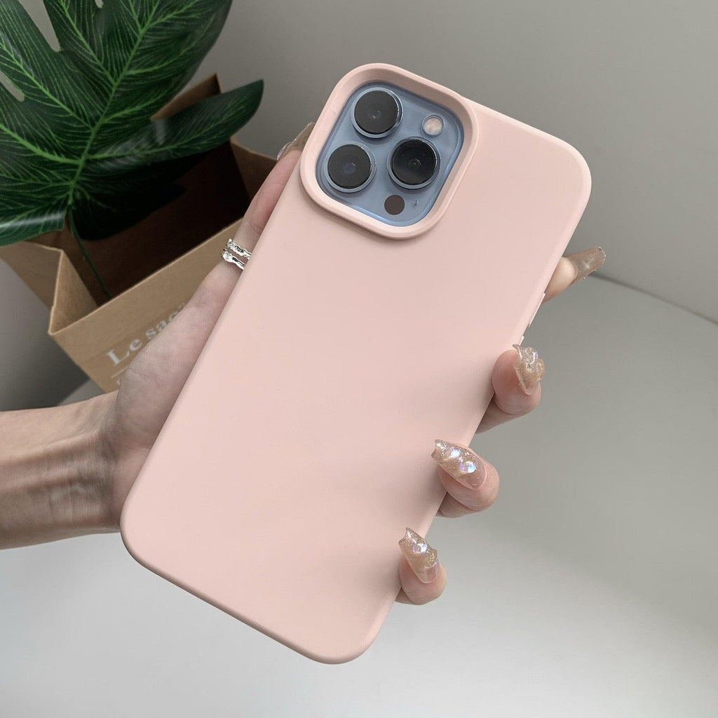 Silicone Soft Thick Protective Rubber Phone Basic Case For iPhone 14 13 Pro Max Case Luxury Silicone Phone Case for iPhone Solid Color Classic Camera Protection Case Stevvex