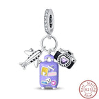 S925 Sterling Silver Princess Golf Hamster Camera Travel Three Piece Set Charms Beads 3mm DIY Fine Jewelry Making Lootquake LLC