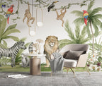 Milofi custom watercolor jungle nursery 3d wallpaper wall mural for kids nursery room 3d animal wallpaper sticker art deco