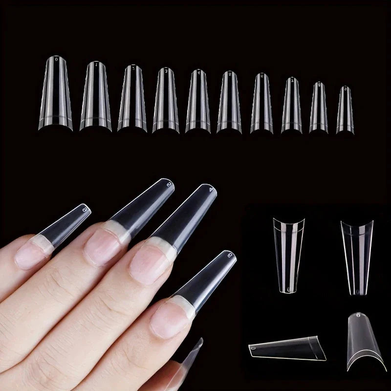 500Pcs False Nail Art Tips French Natural Transparent Coffin False Nails Tips Acrylic Uv Gel Nail Polish Manicure Lootquake LLC