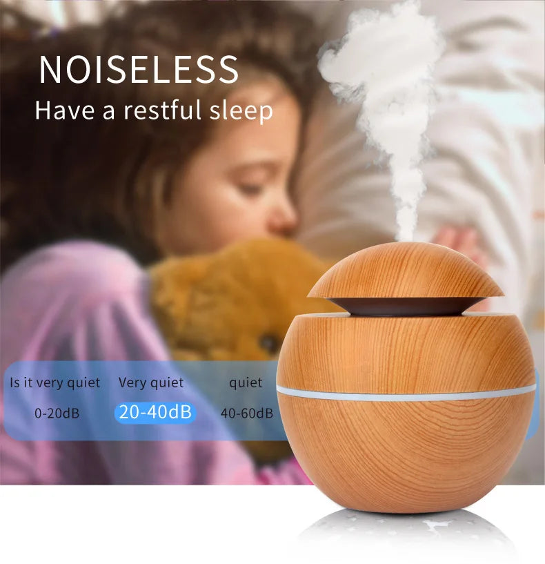 2024 Home Mushroom Head Bedroom Air Purifier USB Desktop Nebulizer Wood Texture Personalized Aromatherapy Machine Humidifier Lootquake LLC