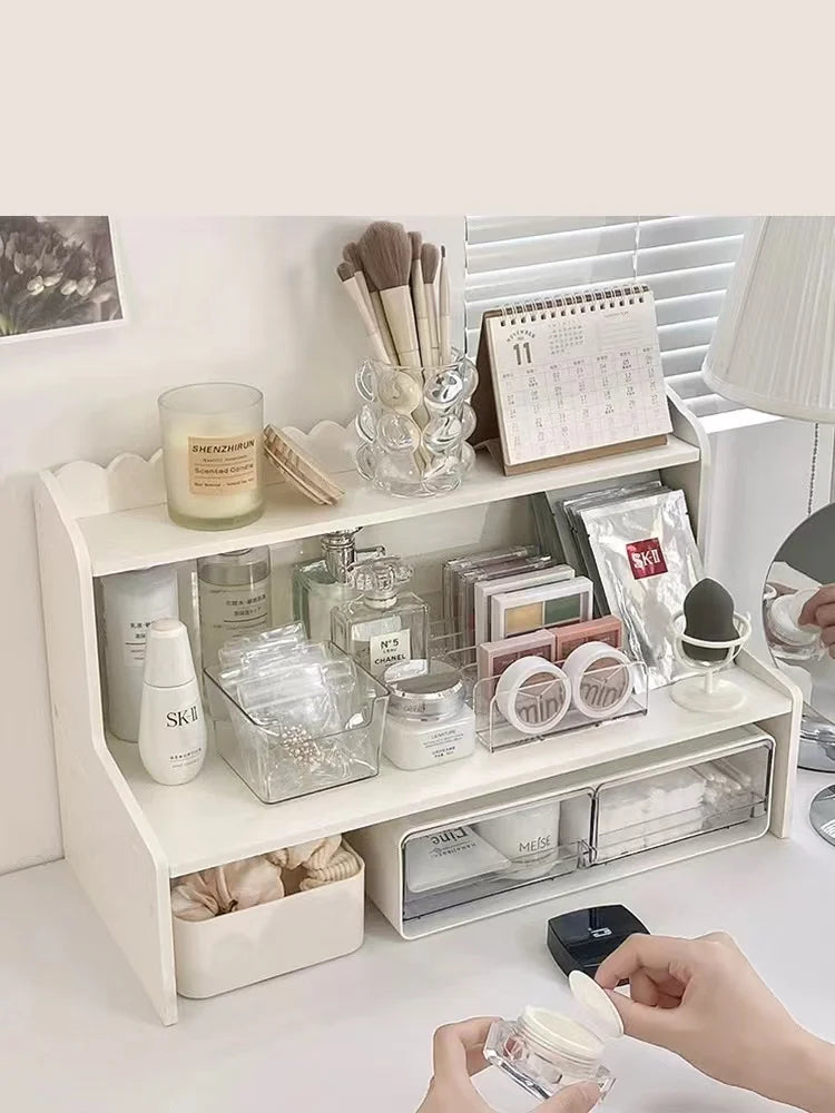 INS Stationery Desk Organizer Stackable Desktop Storage Box Clear Plastic Office Supplies Jewelry Storage Case for Books Sundry Lootquake LLC