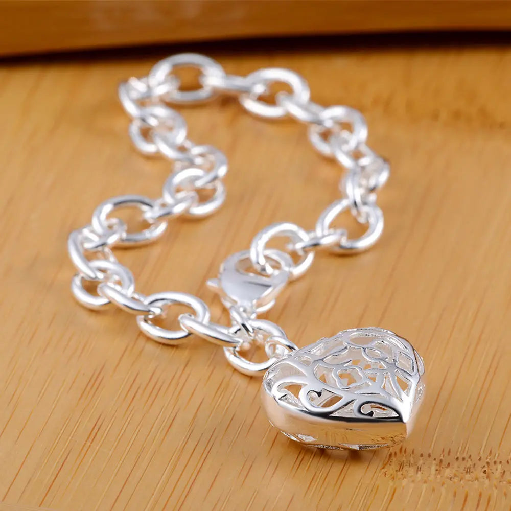 Fashion charm 925 Sterling Silver Bracelet for man woman Twisted rope chain fine jewelry Wedding party Christmas gift Lootquake LLC
