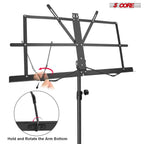All Metal Portable Sheet Music Holder Stand Adjustable Desktop Book Stands Foldable Bookstand-MUS FLD BLK Lootquake LLC