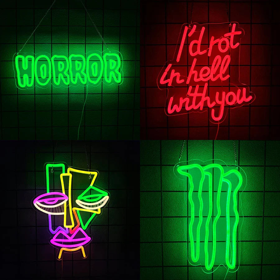 Halloween Neon Sign For Wall Decor,Light Up Sign For Coffee,Stores Window Porch Front Door Home Bar,Salon,Halloween Decoration Lootquake LLC