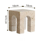 Travertine Sculptures and Figurines Archway Shape Statue for Shelf Coffee Table TV Cabinet Bookshelf Living Room Home Decoration